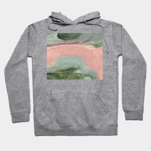 Abstract Oil Painting Herbal Green Pink Blush 1c14 Hoodie